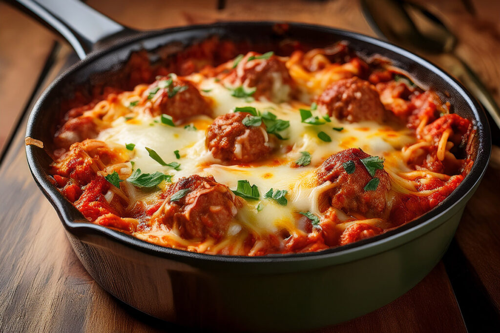 Spicy Meatball Pan Lasagne (No Red Meat)